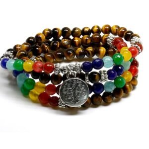Chakra Tibetan Bodhi Prayer Beads Mala Wrap Bracelet pic1