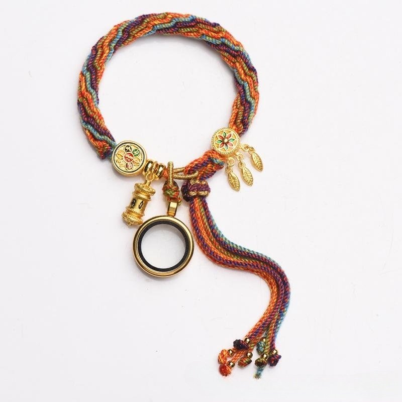 Hand-Woven Cycle Tibetan Carrying Strap Bracelet - Image 4