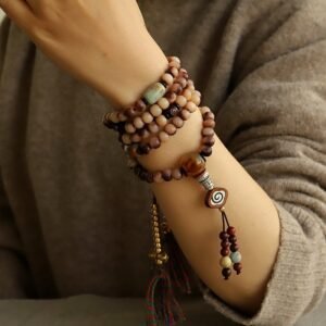 Original Ecological Bloody Natural Camel Bone Tibetan Buddhist Beads 108 Pcs Bracelet