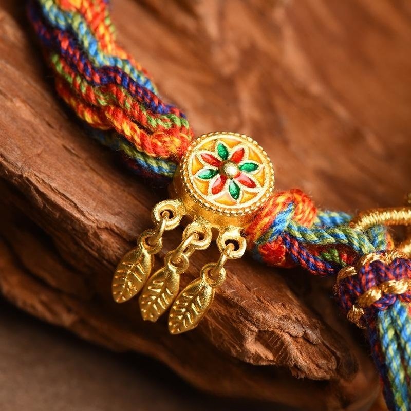 Hand-Woven Cycle Tibetan Carrying Strap Bracelet - Image 9